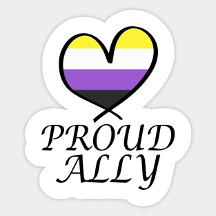 Proud Ally LGBT Gay Pride Month Nonbinary Flag Sticker